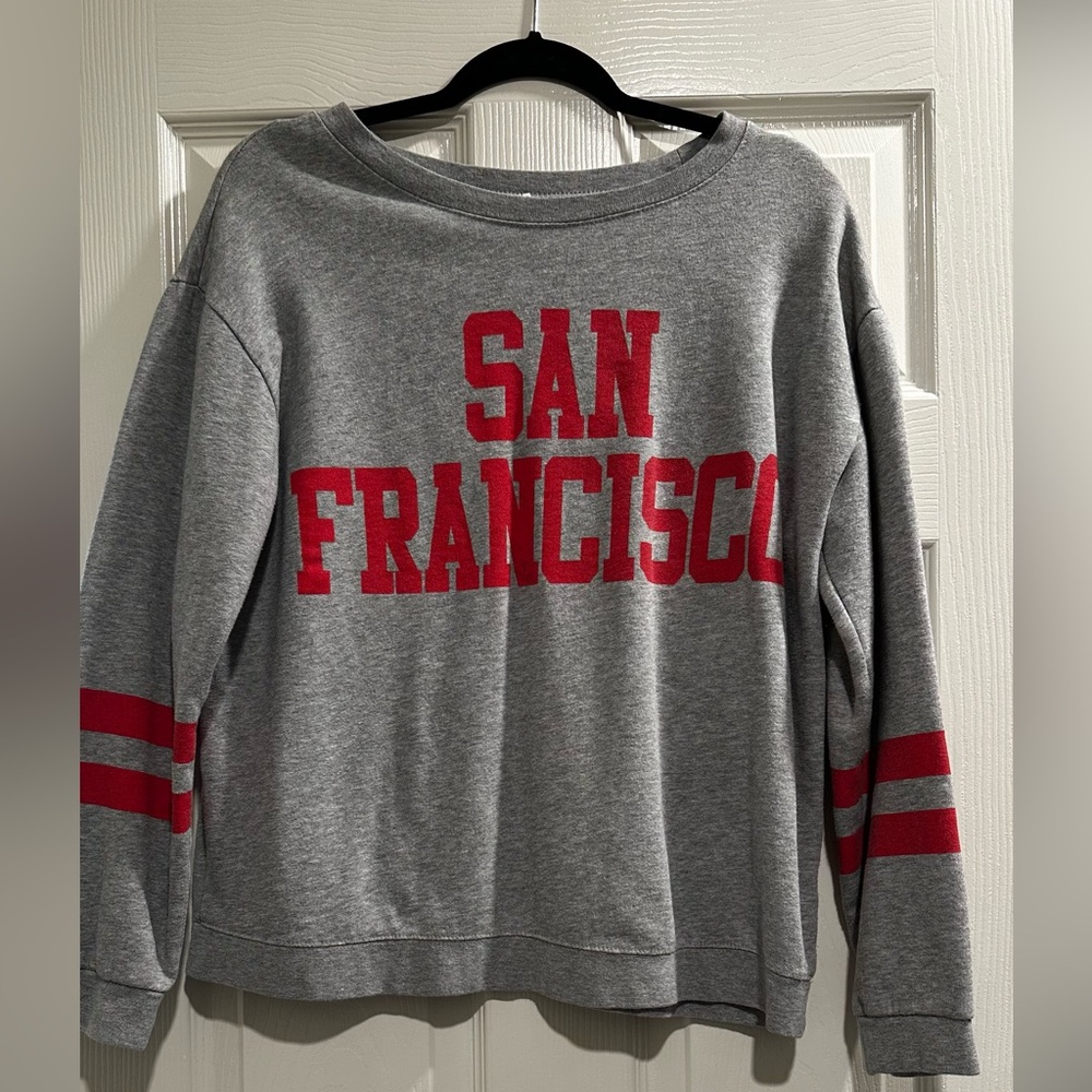 Gray San Francisco Sweatshirt with Red Accents
